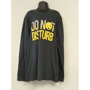 Wonder Nation Kid's Grey Yellow Long Sleeve Tee Shirt Top Size Large (10-12)